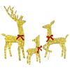 vidaXL Reindeer Family 3 pcs Warm white 68 x 26 x 127 cm Fabric
