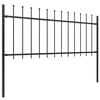 vidaXL Garden Fence Woerden with Spear Top Steel 181x80 cm Black
