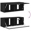vidaXL TV Wall Cabinet Set Wall-mounted 4 pcs Black Engineered Wood