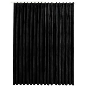 vidaXL Blackout Curtain with Hooks Velvet Black 290x245 cm
