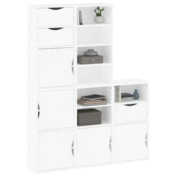 vidaXL Side Cabinets 5 pcs ODDA White 40x24x79 cm Solid Wood Pine