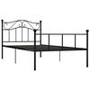 vidaXL Bed Frame without Mattress Black Metal 100x200 cm