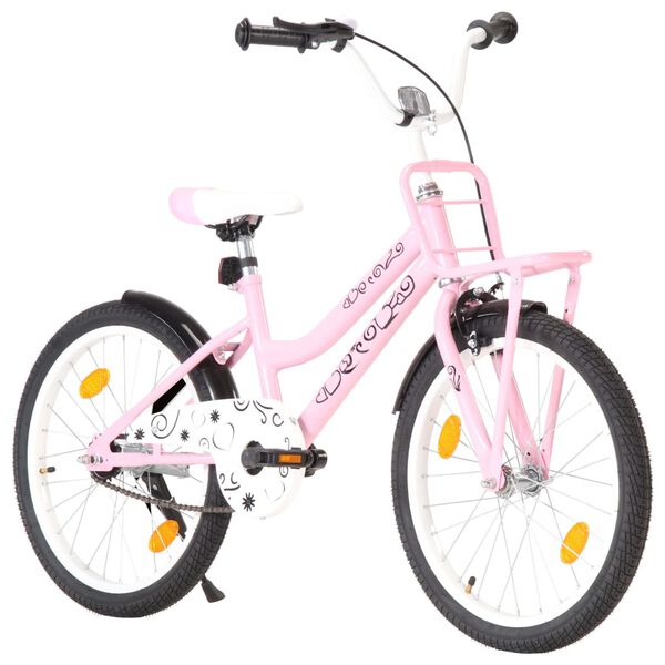 vidaXL Kids Bike with Front Carrier 20 inch Pink and Black