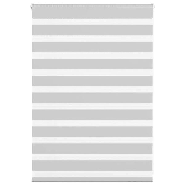 vidaXL Zebra Blind Light Grey 95x100 cm Fabric Width 90.9 cm Polyester