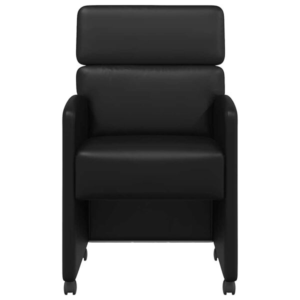 vidaXL Dining Chairs with Wheels 2 pcs Black 58 x 65 x 98 cm