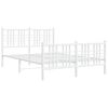 vidaXL Metal Bed Frame without Mattress with Footboard White 120x190cm