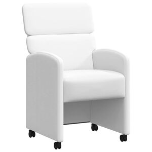 vidaXL Dining Chairs with Wheels 2 pcs White 58 x 65 x 98 cm