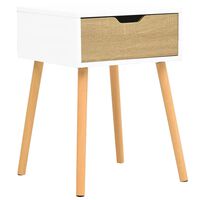 vidaXL Bedside Cabinet White & Sonoma Oak 40x40x56 cm Engineered Wood