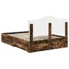 vidaXL Bed Frame with Drawer Smoked Oak 150 x 200 cm Engineered Wood