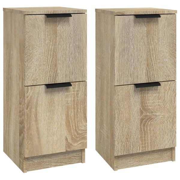 vidaXL Sideboards 2 pcs Sonoma Oak 30x30x70 cm Engineered Wood