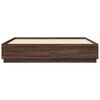 vidaXL Bed Frame with LED without Mattress Brown Oak 200x200 cm