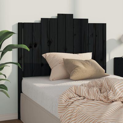 vidaXL Bed Headboard Black 106x4x110 cm Solid Wood Pine