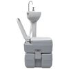vidaXL Portable Camping Toilet and Handwash Stand Set Grey
