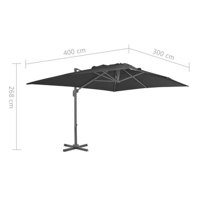 vidaXL Outdoor Umbrella with Portable Base Anthracite