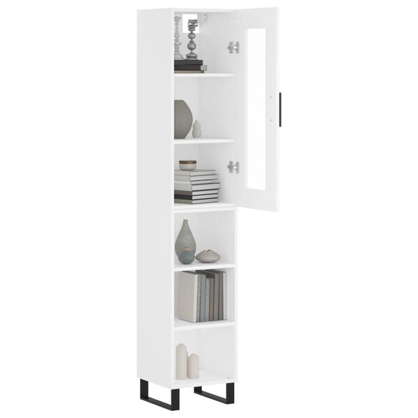 vidaXL Highboard White 34.5x34x180 cm Engineered Wood