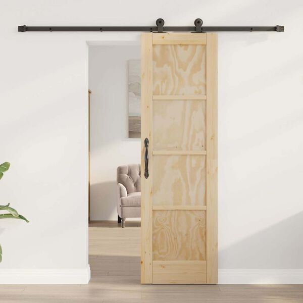 vidaXL Sliding Door Manual ORKDAL Natural and black 61 x 198.5 cm