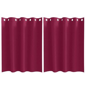 vidaXL Blackout Curtains with Rings 2 pcs Wine Red 140 x 140 cm