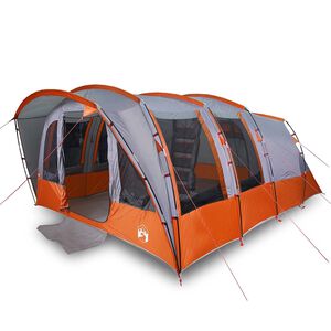 vidaXL Family Tent Tunnel 8-Person Grey Waterproof