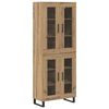 vidaXL Highboard 2 pcs Artisan Oak Engineered Wood and Glass