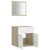 vidaXL 2 Piece Bathroom Furniture Set White and Sonoma Oak Engineered Wood