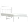 vidaXL Metal Bed Frame without Mattress with Headboard White 107x203cm