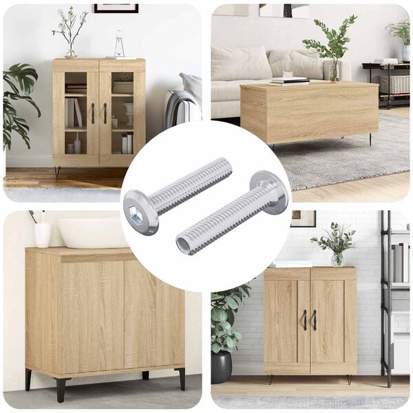 vidaXL Lock Screw Plain 2 pcs Silver M6 x 30 mm Steel