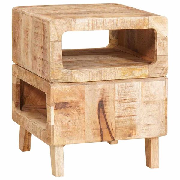 vidaXL End Table with Shelf Brown 40 x 40 x 49 cm Solid Mango Wood