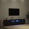 vidaXL TV Cabinet Set 2 pcs Black 180 x 35 x 40 cm Engineered Wood