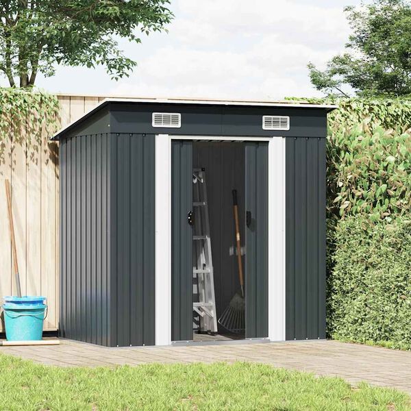 vidaXL Garden Shed Anthracite Steel