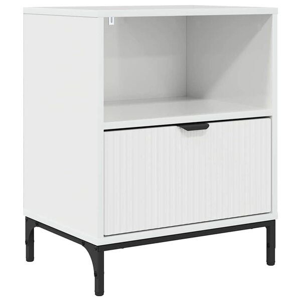 vidaXL Bedside Cabinet with Drawer High gloss white 49 x 36 x 61 cm