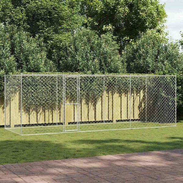 vidaXL Dog Cage Silver 600 x 200 x 200 cm Galvanised Steel