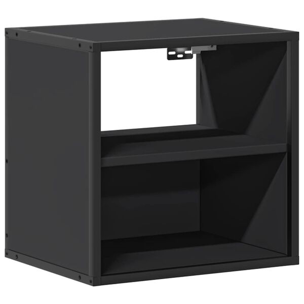 vidaXL Wall-mounted Bedside Cabinet Black 40x31x39.5 cm