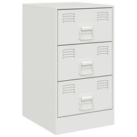 vidaXL Bedside Cabinet White 34.5x39x62 cm Steel