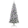 vidaXL Artificial Hinged Christmas Tree Green and White 240 cm