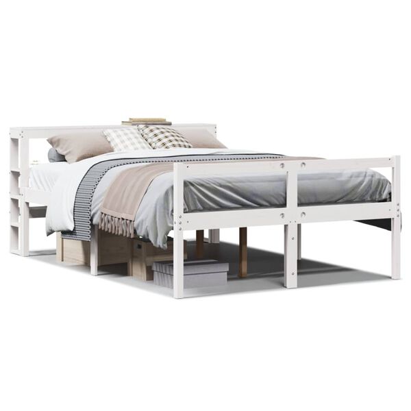 vidaXL Senior Bed with Headboard without Mattress White 160x200 cm