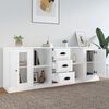 vidaXL Sideboards 3 pcs High Gloss White Engineered Wood