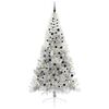 vidaXL Artificial Pre-lit Christmas Tree Silver 240 cm PET