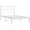 vidaXL Metal Bed Frame without Mattress with Headboard White 90x200cm