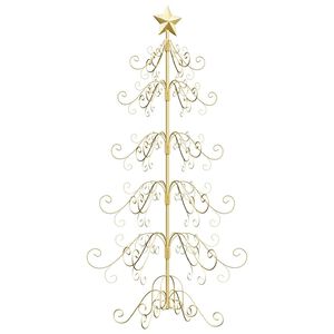 vidaXL Metal Christmas Tree Gold 150 cm Powder-coated Steel