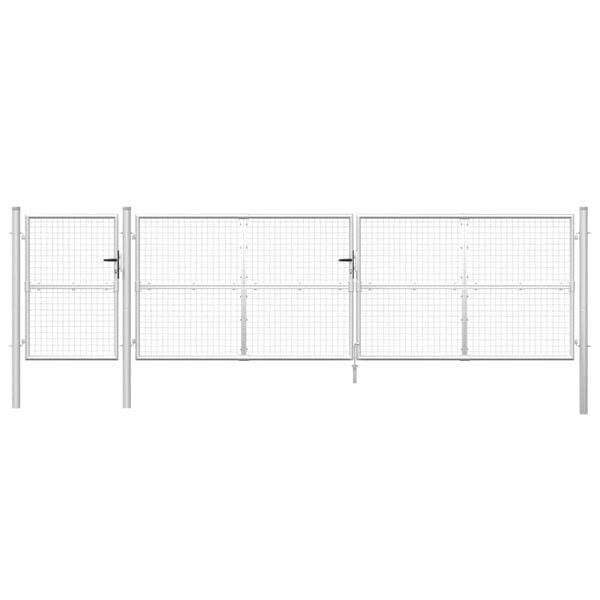 vidaXL Mesh Garden Gate Silver 500x125 cm Galvanised Steel