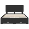 vidaXL Bed Frame with Headboard Black 160 x 200 cm Engineered Wood