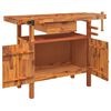 vidaXL Workbench with Drawer and Vices 124x52x83 cm Solid Wood Acacia