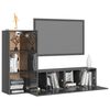 vidaXL 3 Piece TV Cabinet Set High Gloss Grey Engineered Wood