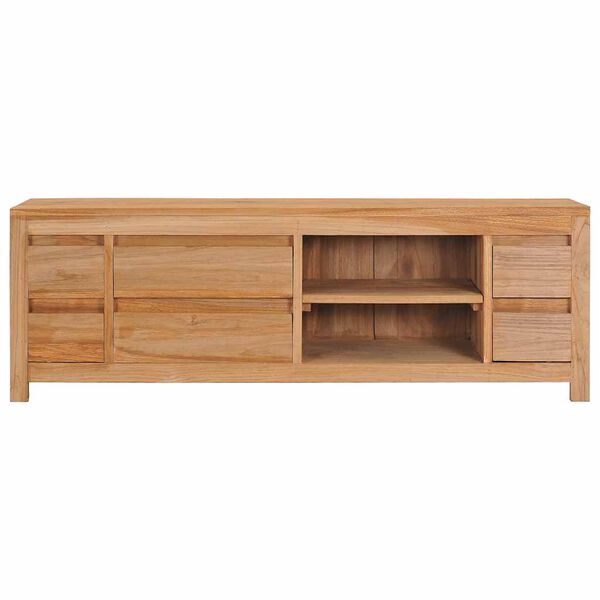vidaXL TV Cabinet 115x30x40 cm Solid Teak Wood