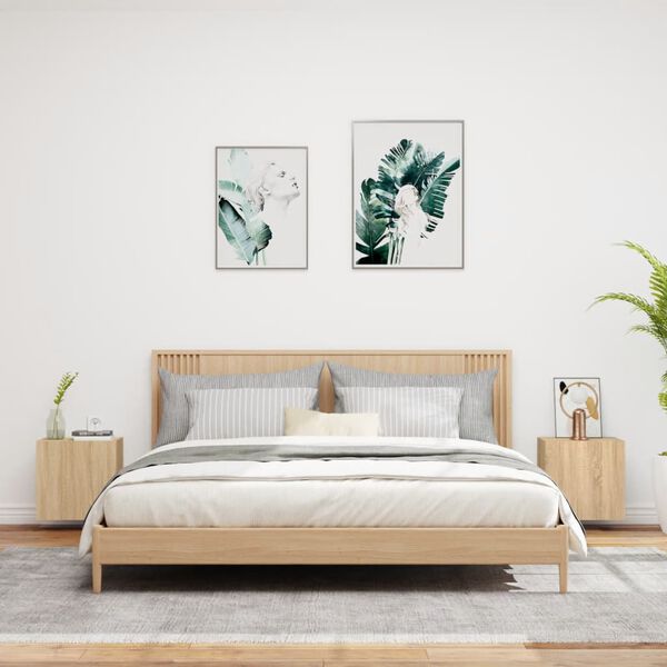 vidaXL TV Wall Cabinets 2 pcs Sonoma Oak 40.5x30x40 cm Engineered Wood