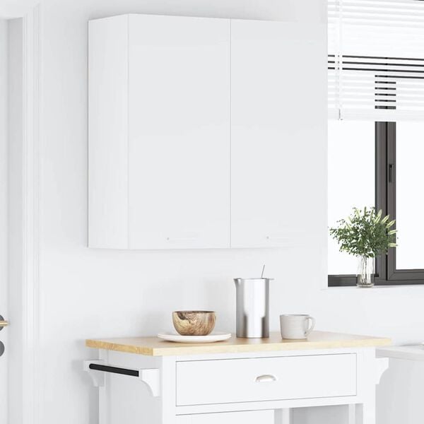 vidaXL Hanging Cabinet with Door White 80 x 31 x 80 cm Engineered Wood