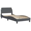 vidaXL Bed with Mattress "Dover" Dark Grey Single Velvet