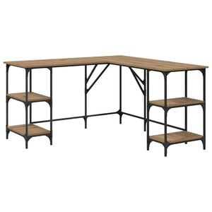 vidaXL Desk Artisan Oak Engineered Wood 139 x 139 x 75 cm