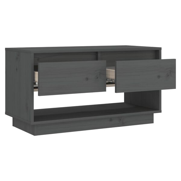 vidaXL TV Cabinet Grey 74x34x40 cm Solid Wood Pine