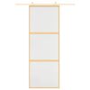 vidaXL Sliding Door Gold 76x205 cm Frosted ESG Glass and Aluminium
